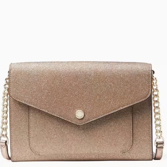kate spade Handbags - Kate Spade (NWT) Tinsel Flap Crossbody in Rose Gold